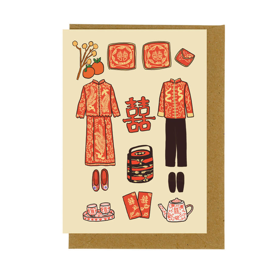 Chinese Tea Ceremony Wedding Card