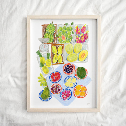 Fruit Market in South East Asia Giclée