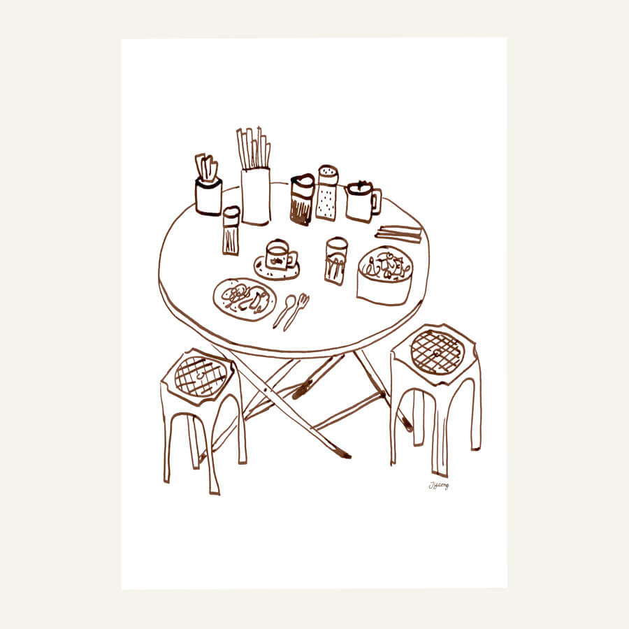 Asian Street Food Meal Giclée A4