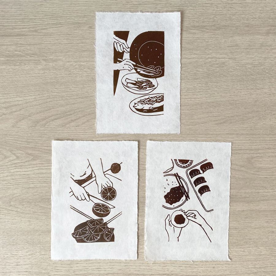 Kitchen Scenes Linocut Set