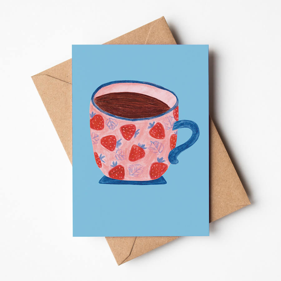 Strawberries Cup Card